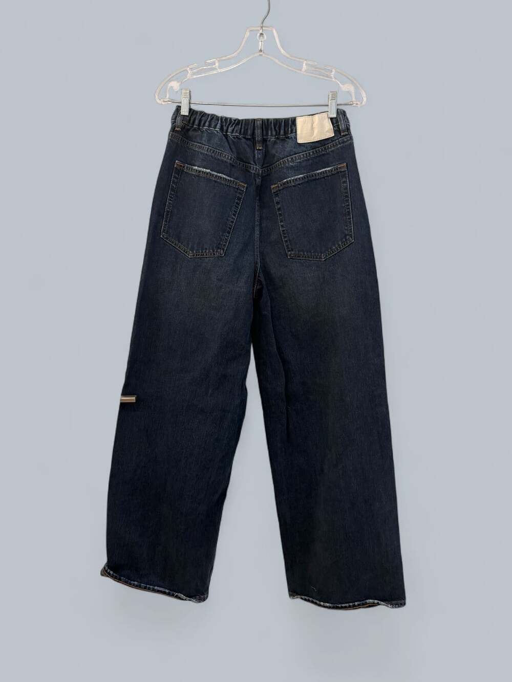 Girlfriend Wide Leg Denim Jeans Dark Wash - Picture 3 of 8